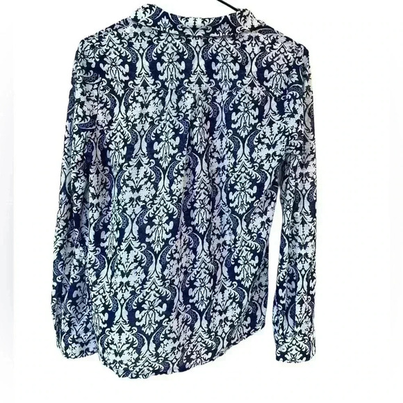 DNA couture women’s blue /white floral print button down front pocket pre-owned - Picture 6 of 7